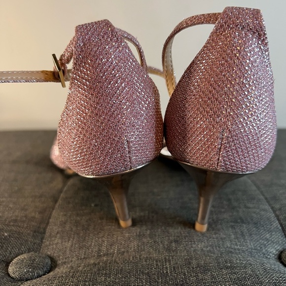 Badgley Mischka Pink jeweled Strappy Heels - Picture 7 of 7